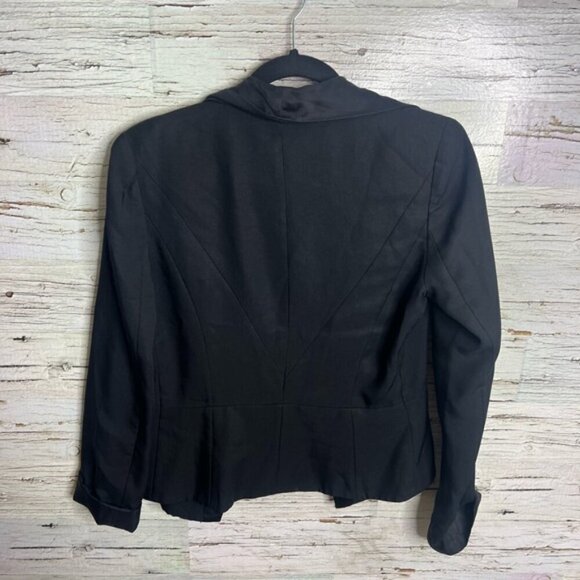 Tabitha for Anthropologie Ruffled Blazer black silk  blend size 6 - Picture 8 of 8